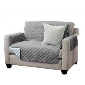   Husa de canapea reversibila Sherpa Jemidi, 191 x 224 cm, Gri / Albastru, Poliester, 55188.73.02