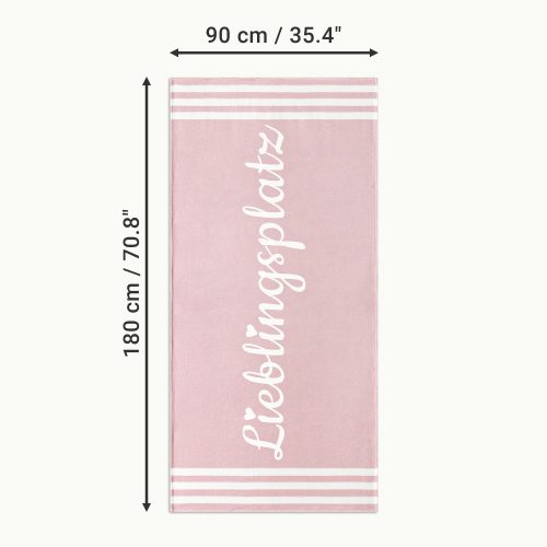 Prosop de plaja Homelevel, 90 x 180 cm, Roz / Alb, Bumbac / Poliester, 54897.02