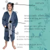 Halat de baie reversibil pentru copii Homelevel, 9-10 ani, Albastru / Gri, Poliester, 55056.1.04
