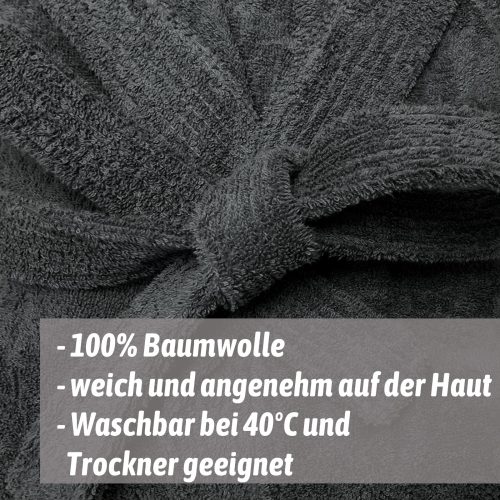 Halat de baie pentru copii Homelevel, 128, Gri / Roz, Bumbac organic, 54864.20.37