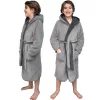 Halat de baie reversibil pentru copii Homelevel, 9-10 ani, Gri, Poliester, 55056.1.01