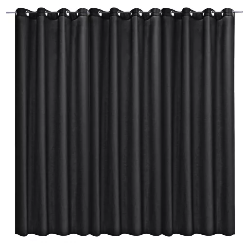 Draperie opaca Stella cu inele Jemidi, 300 x 245 cm, Negru, Poliester, 55288.01.01