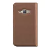 Husa pentru Samsung Galaxy J1 (2016), Piele ecologica, Maro, 38403.54