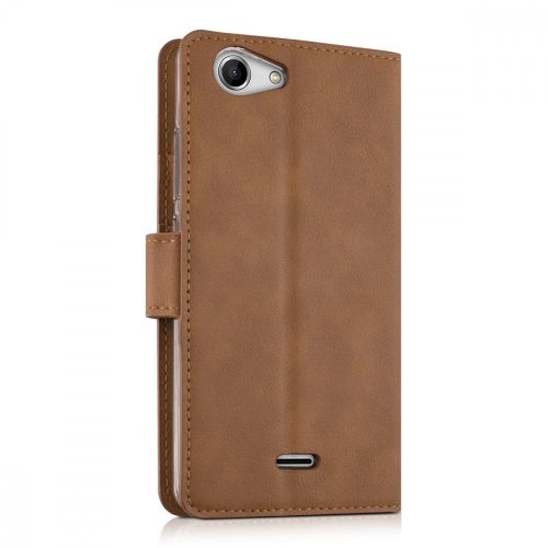 Husa pentru Wiko Pulp, Piele ecologica, Maro, 36145.83