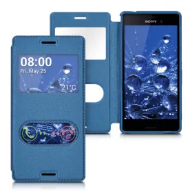   Husa pentru Sony Xperia M4 Aqua, Piele ecologica, Albastru, 37417.17