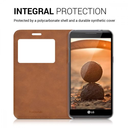 Husa pentru LG X Power, Piele ecologica, Maro, 39814.83