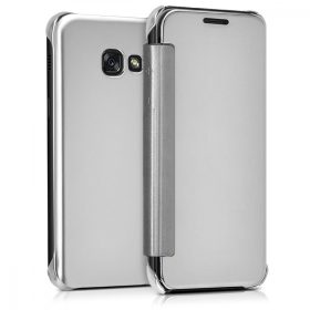   Husa pentru Samsung Galaxy A3 (2017), Piele ecologica, Gri, 40869.42