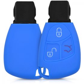   Husa Cheie Auto pentru Mercedes - 2-3 Butoane, Silicon, Albastru, 41626.04