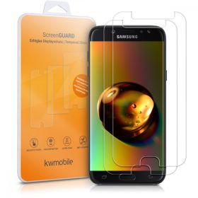   Set 2 folii de protectie pentru Samsung Galaxy J7 (2017), Kwmobile, Fata, Transparent, 42291.1