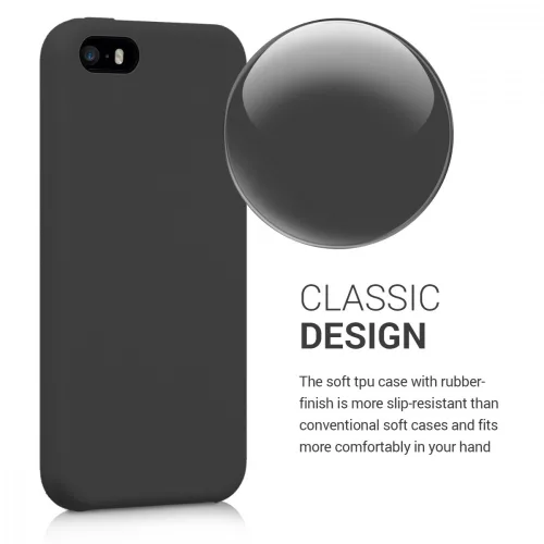 Husa pentru Apple iPhone 5 / iPhone 5s / iPhone SE, Silicon, Negru, 42766.47