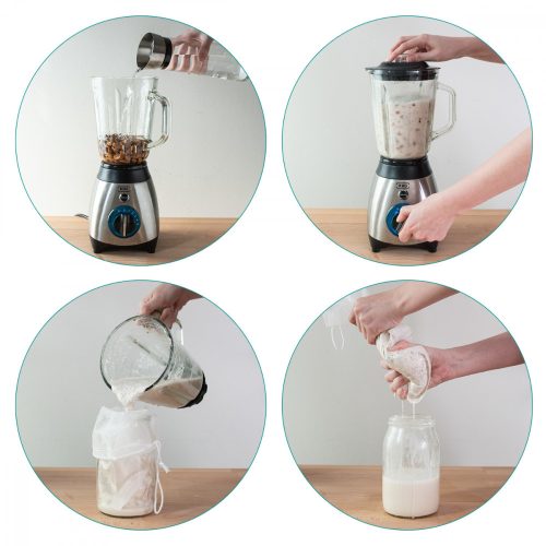 Punga pentru lapte organic de migdale Navaris, Reutilizabila, 20 x 30 cm, 44348.01