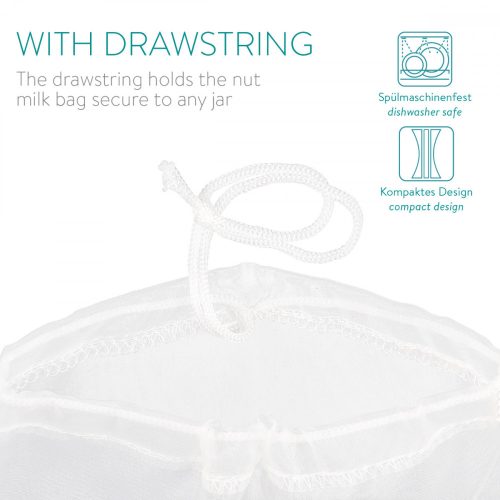 Punga pentru lapte organic de migdale Navaris, Reutilizabila, 20 x 30 cm, 44348.01