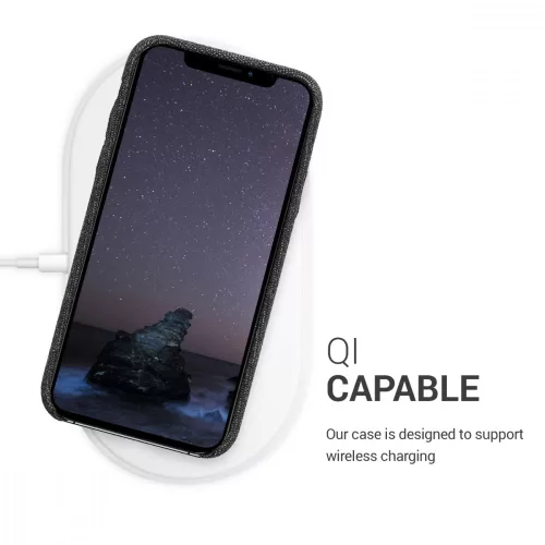 Husa pentru Apple iPhone X / iPhone XS, Textil, Negru, 43479.01