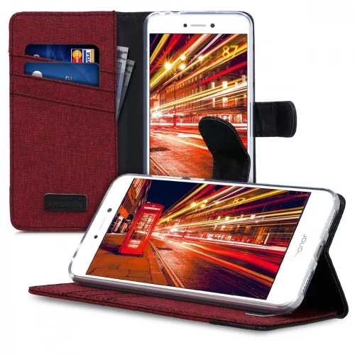 Husa pentru Huawei P9 Lite (2017), Textil, Rosu, 40893.04