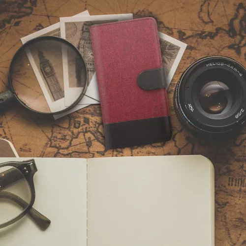 Husa pentru Huawei P9 Lite (2017), Textil, Rosu, 40893.04