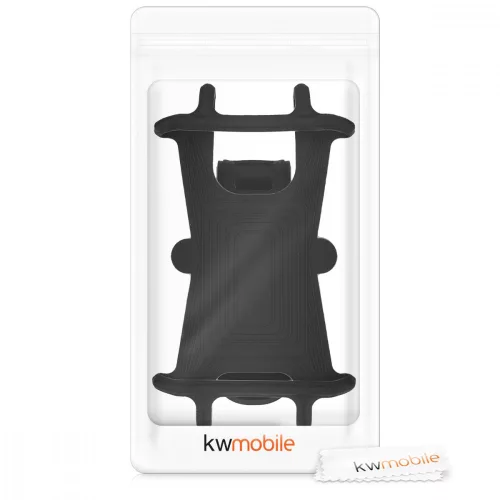 Suport bicicleta universal pentru telefon, Kwmobile, Negru, Silicon, 45152.01