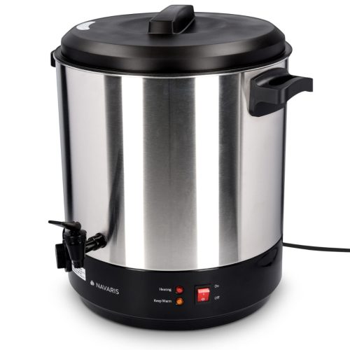 Fierbator electric Navaris, 27 L, pentru vin fiert si conservare, gri, otel inoxidabil/metal