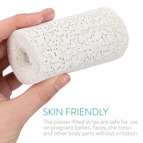 Set 10 benzi gipsate Navaris, 4 cm latime, 118 inch lungime, alb, gips