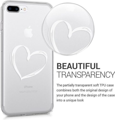 Husa pentru Apple iPhone 8 Plus / iPhone 7 Plus, Silicon, Alb, 45352.01