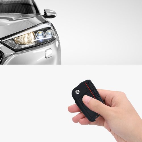 Husa Cheie Auto pentru VW - 3 Butoane, Silicon, Negru, 42888.09