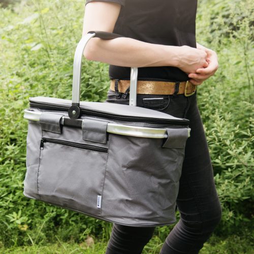 Geanta pliabila de picnic cu maner Navaris, 27 L, Izolata, Negru, 45859.22