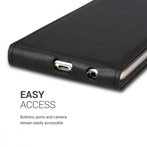 Husa pentru Samsung Galaxy A6 Plus, Piele ecologica, Negru, 45882.01