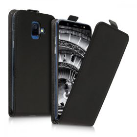  Husa pentru Samsung Galaxy A6 (2018), Piele ecologica, Negru, 45881.01