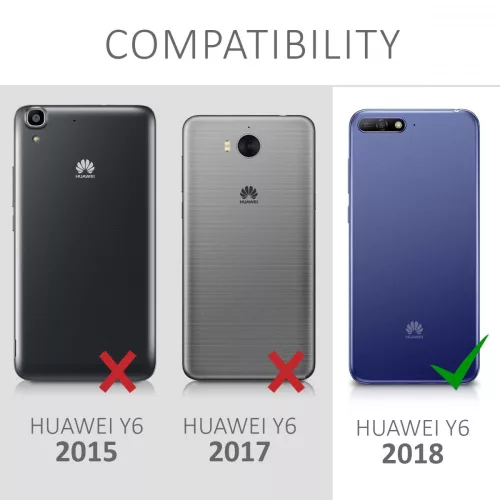 Husa pentru Huawei Y6 (2018), Piele ecologica, Negru, 45923.03