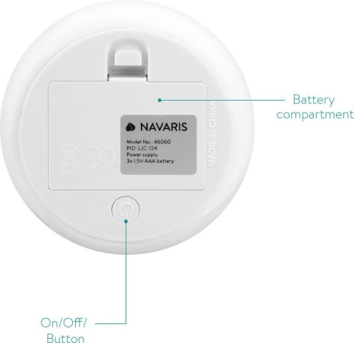 Lumina de noapte LED din silicon - XS Cat, Navaris, Alb, 46060.01