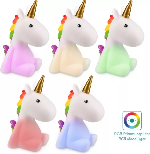 Lumina de noapte Unicorn, Reincarcabila, Navaris, Alb, 46219.02