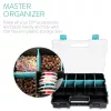 Set 2 organizatoare piese Navaris, 37.5x29x13.4 cm, separatoare reglabile, cleme, negru, plastic