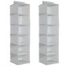 Set 2 Organizator imbracaminte suspendat, 6 rafturi, 30 x 30 x 126 cm, 46267.22