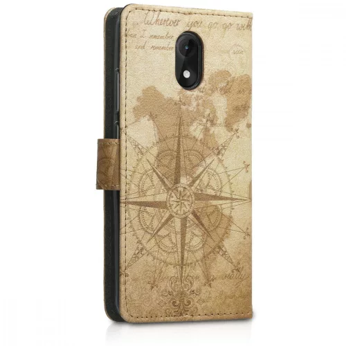 Husa pentru Wiko Lenny 5, Piele ecologica, Maro, 46462.01