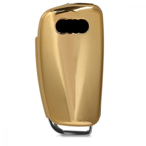 Husa Cheie Auto pentru Audi - 3 Butoane, Silicon, Gold, 44984.92