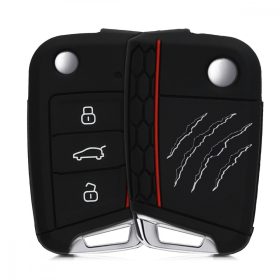   Husa Cheie Auto pentru VW / Skoda / Seat - 3 Butoane, Silicon, Negru, 42888.29