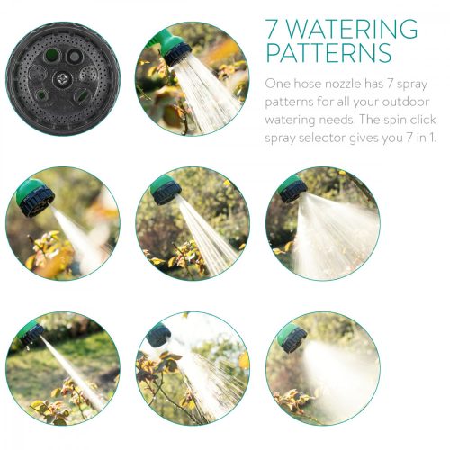 Furtun de gradina extensibil de 15 m Navaris, pistol de pulverizare cu 7 modele, 47273.01