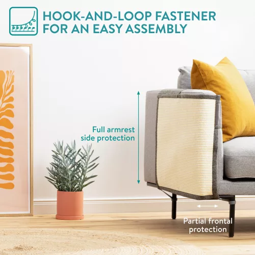 Protectie impotriva zgarieturilor pentru Pisici, 50x70 cm, Sisal, Gri, 47363.01