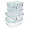 Set de 4 caserole de depozitare a alimentelor din sticla, 1000ml, 600ml, 47684.04.01