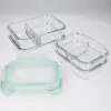 Set de 4 caserole de depozitare a alimentelor din sticla, 1000ml, 600ml, 47684.04.01