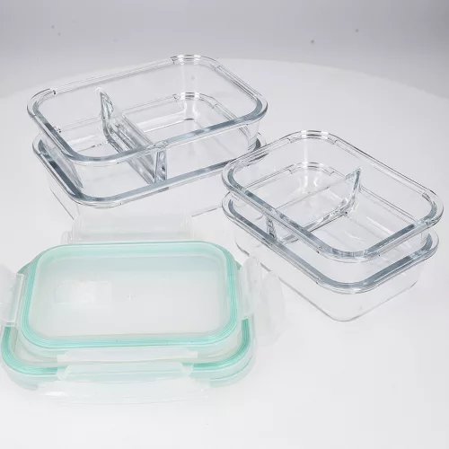 Set de 4 caserole de depozitare a alimentelor din sticla, 1000ml, 600ml, 47684.04.01