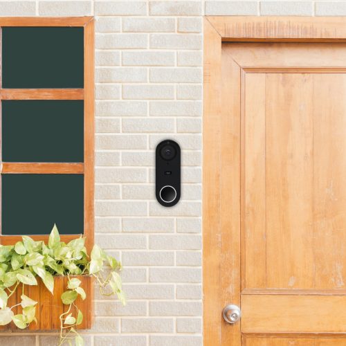 Husa de protectie pentru Nest Hello Video Doorbell, Kwmobile, Negru, Silicon, 48246.01