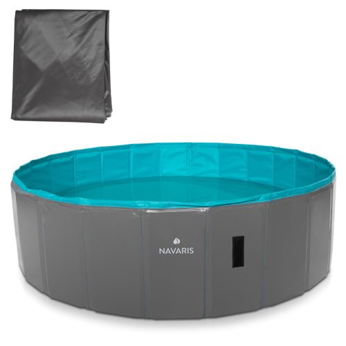 Piscina pentru caini Navaris L, 120 cm, albastru, cu husa, 48329.2.01