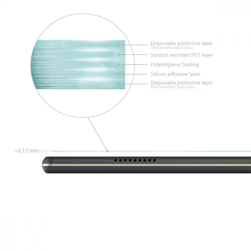 Set 2 Folii de protectie mate pentru tableta Lenovo Tab M10 , Kwmobile, Transparent, Plastic, 48375.2