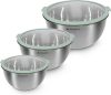 Set 3 boluri din inox cu capac, Navaris, argintiu, 3 dimensiuni, 16 cm, 20 cm, 24 cm, 49210.03.50