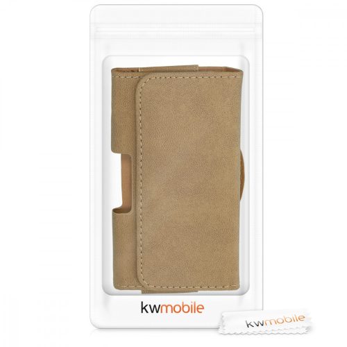 Husa Universala pentru telefon, Piele ecologica, Maro, 49434.05