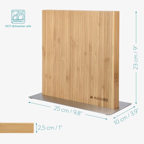 Suport magnetic pentru cutite pe doua fete din bambus, 22.5 x 22 cm, 50416.025.01