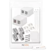 Set 2 Prize ecranate duble de retea RJ45 cu 2 mufe CAT 6A, Kwmobile, Alb, Plastic, 50454.02.02
