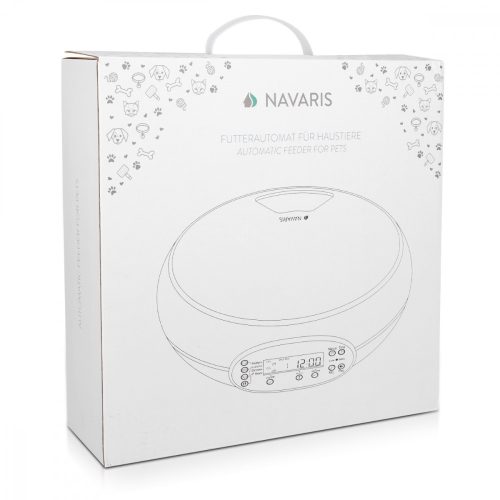 Dispenser automat de mancare pentru animale de companie Navaris, 4 mese/zi, 1.6 l, 51148.02