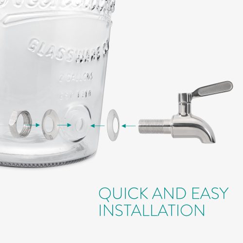 Dozator de bauturi cu robinet si capac cu clips Navaris, 8 L, 51379.01