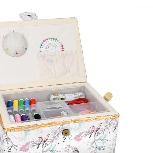 Set cutie de cusut Navaris din lemn si 36 de accesorii, 24.5 x 17.5 x 12.5 cm, 49047.02